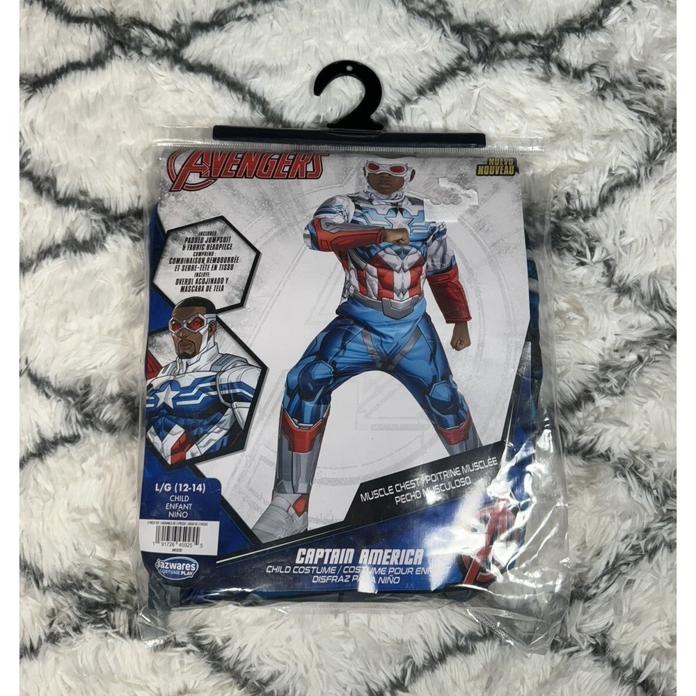 MARVEL Avengers Captain America Falcon Padded Jumpsuit Costume Child L 12-14 NEW